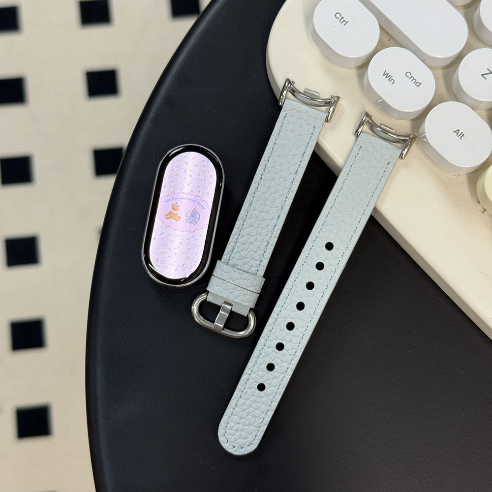Suitable for Xiaomi Mi Band 11/10/9/8Nfc Strap, Xiaomi Pebbled Leather Simple Buckle Wristband Watch Strap