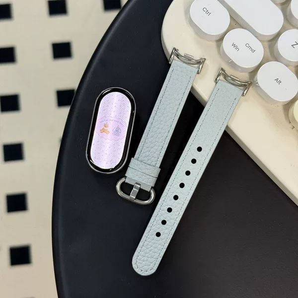 Suitable for Xiaomi Mi Band 11/10/9/8Nfc Strap, Xiaomi Pebbled Leather Simple Buckle Wristband Watch Strap