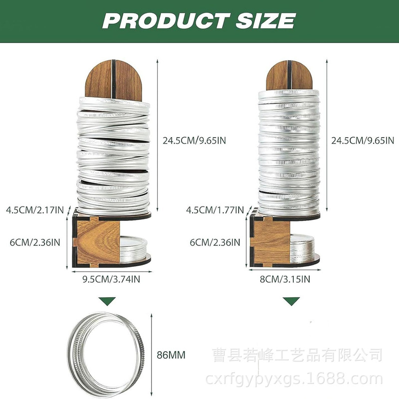 现货木质罐盖收纳架梅森罐盖整理架冠军戒指收藏架厨房厨具置物架|undefined