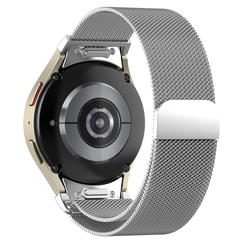 For Samsung Watch 6 Classic 47mm 40/43/44mm Milan Strap Curved Metal Wristband