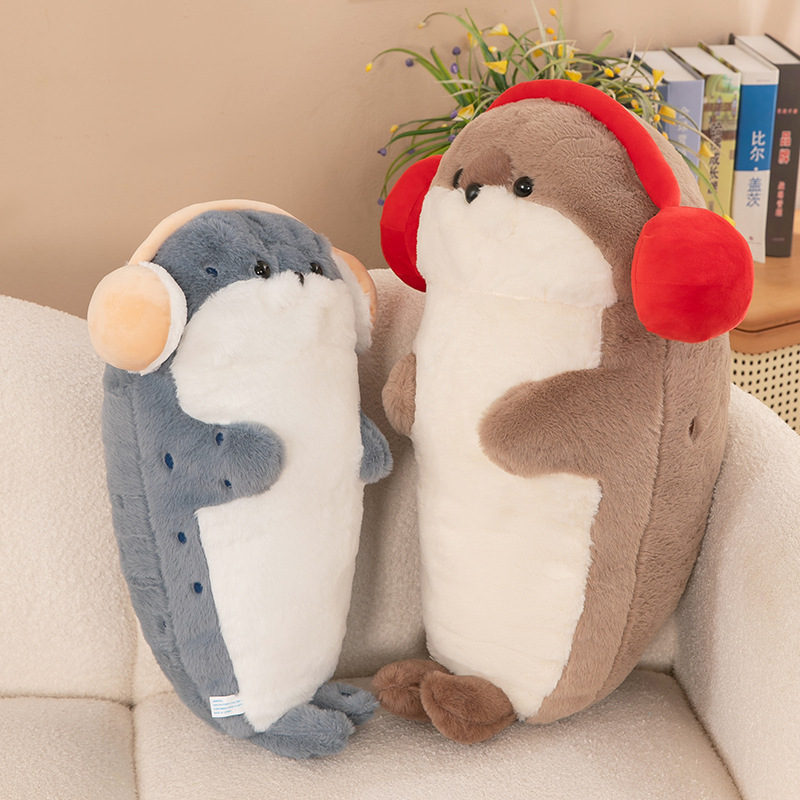Popular Seal Doll Pillow with Headphones, Plush Toy for Girls to Sleep With, Stuffed Animal Gift Popular Seal Doll Pillow with Headphones, Plush Toy for Girls to Sleep With, Stuffed Animal Gift