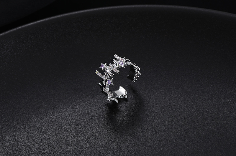 Fashion Geometric Copper Plating Zircon Rings Earrings Necklace