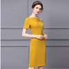 Zhili gentle dress 2021 new summer dress French celebrity temperament shoulder stud drill short sleeve dress with thin b