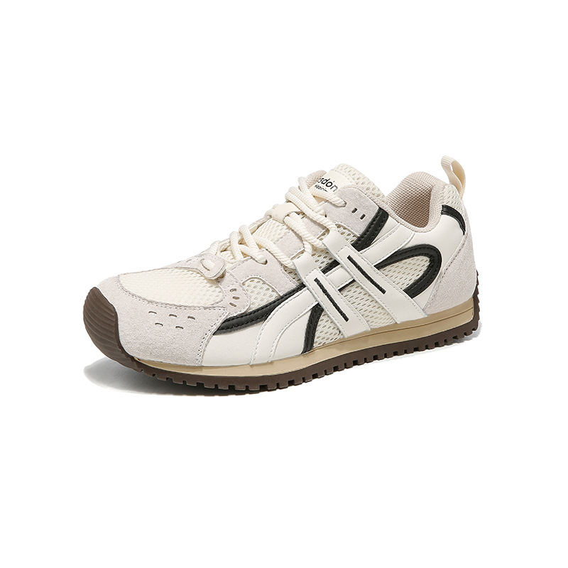 Auge Lion Dengde zapatos de entrenamiento para mujeres 2025 nuevos zapatos deportivos casuales blancos de suela gruesa de otoño retro Gump zapatos descalzos