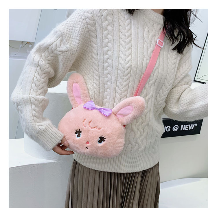 Plush rabbit bag, children's coin purse, cute princess single-shoulder bag for girls, autumn and winter crossbody bag for little girls undefined