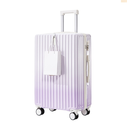 Gradient Color Luggage for Women, High-End Fashion Blogger Push Cart Suitcase with 28L Large Capacity, Student Password Travel Leather Suitcase, 26-inch