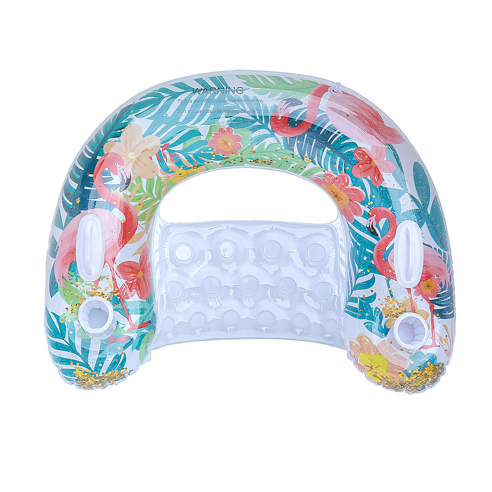 Inventario transfronterizo para aumentar el anillo de natación de flores flamencos con sequinilla, anillo de natación inflable para hombres y mujeres. image 25