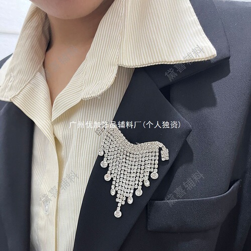 YJ Full Diamond Bow Pin Accessory Water Diamond Pin Sweet Little Fragrance DIY Clothes Shoes Hats Scarf Set