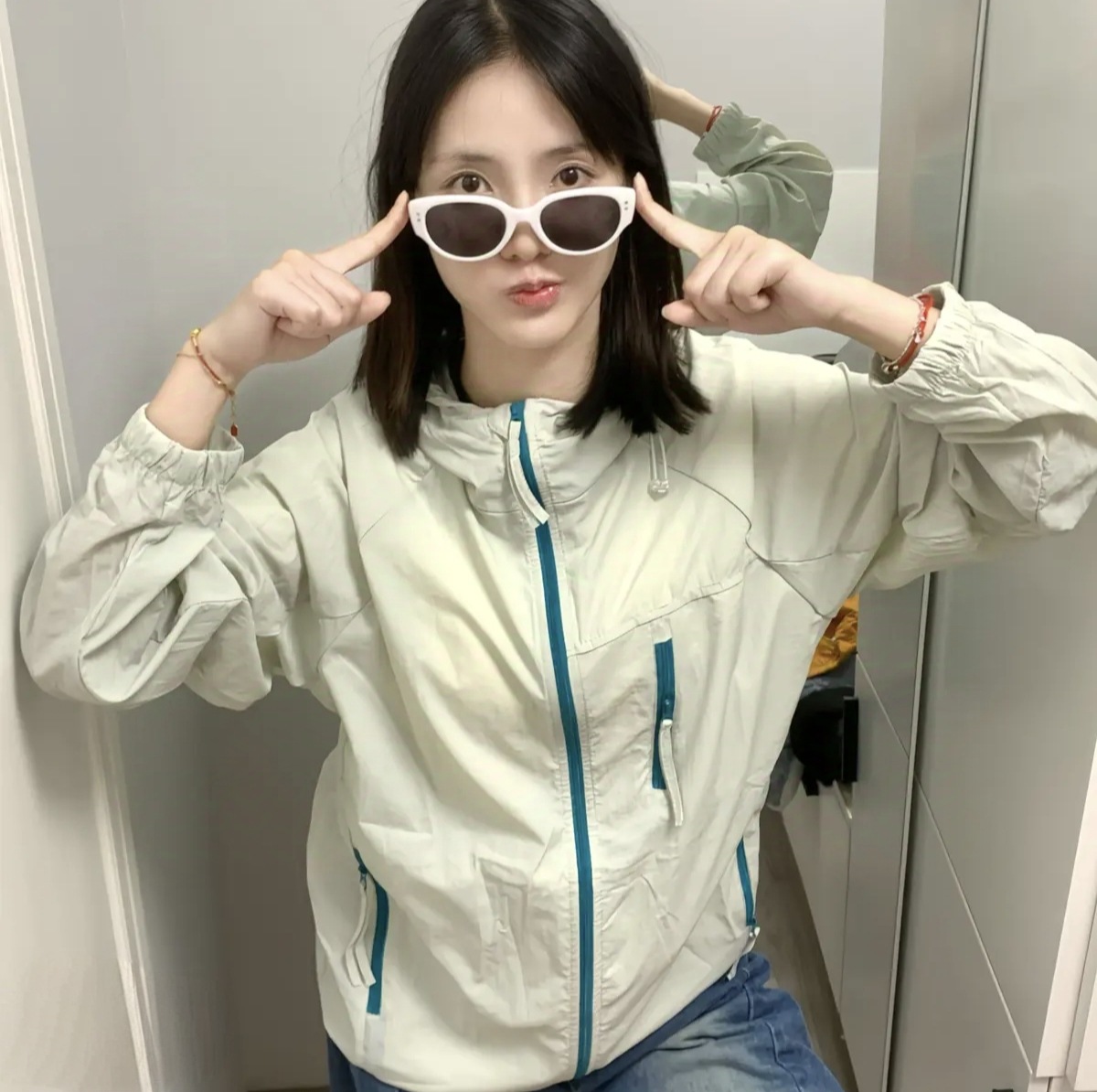 Live Broadcast Exclusively for Glacier Breathing Holes Upf50+ Summer Ice Silk Thin Breathable Loose Couple Style Original Yarn Sun Protection Clothing