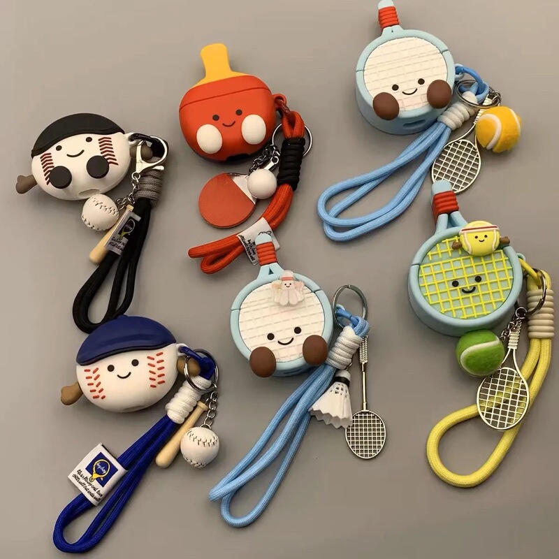 Cross-Border Wholesale Suitable for AirPods 1/2 Generation Apple Pro/3 Generation 4 Generation Silicone Earphone Shell Soft Pendant Table Tennis