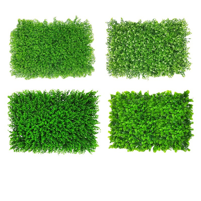 Planta artificial pared Fondo pared puerta tienda letrero decoración flor pared verde plástico falso flor eucalipto planta verde pared