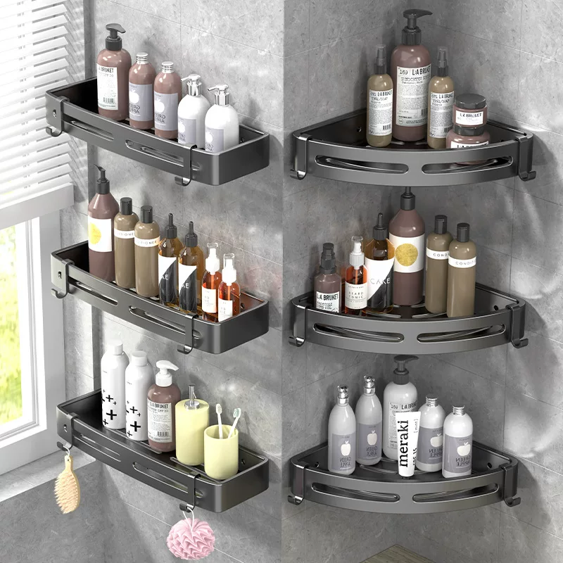 Wall‑mounted corner shelf, triangle or rectangular, compact 23×22×5 cm, 0.155 kg