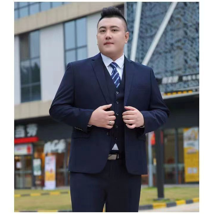 Plus-Size Men's Suit Set for Professional Interviews, Business Formal Wear, Weddings, Extra-Large Size Suits for Big and Tall Men, Men's Formal Wear