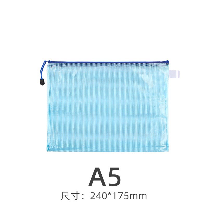 Logo imprimible bolsa de archivo de malla personalizada A4 oficina transparente bolsa de cremallera portátil bolsa de datos de estudiantes al por mayor