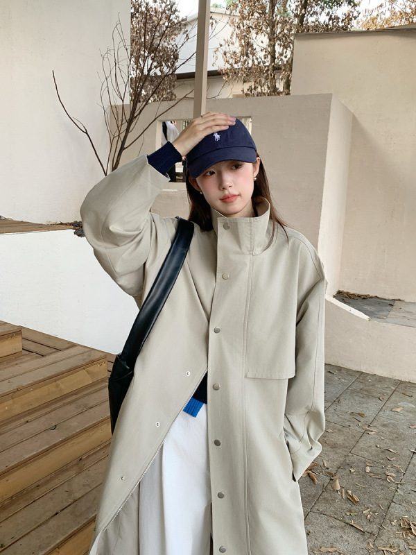 卡其色长款风衣外套女2025秋季新款韩系高级感超好看今年流行大衣|undefined