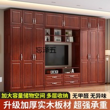 ZY现代简约电视柜衣柜一体组合小户型卧室组装木质开门多功能储物