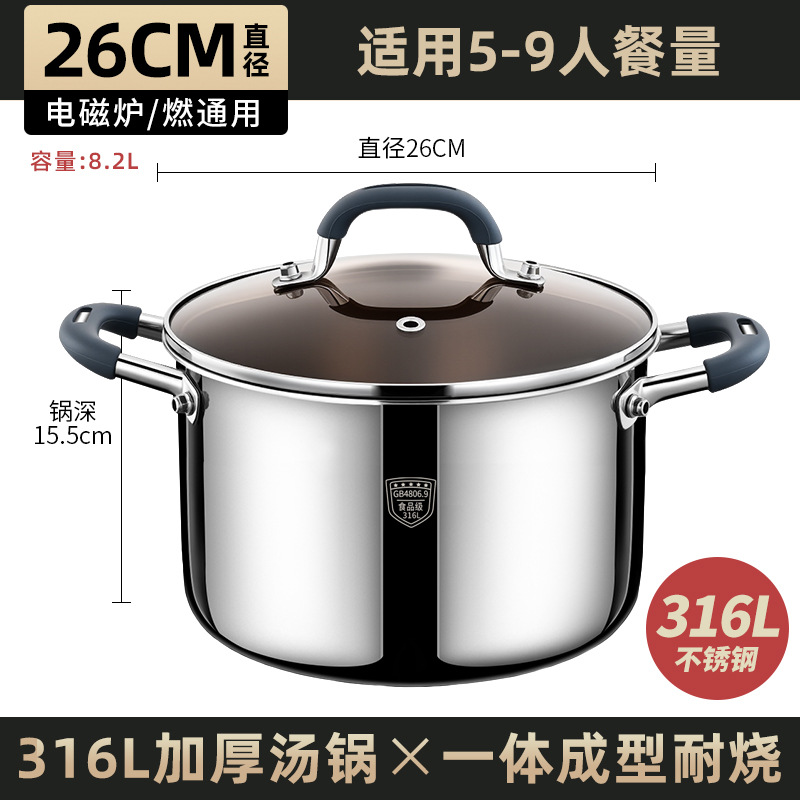 Steamer de acero inoxidable 316 grado alimenticio espesado doméstico 2025 nuevo cocinador electromagnético cocinador de vapor de doble capa