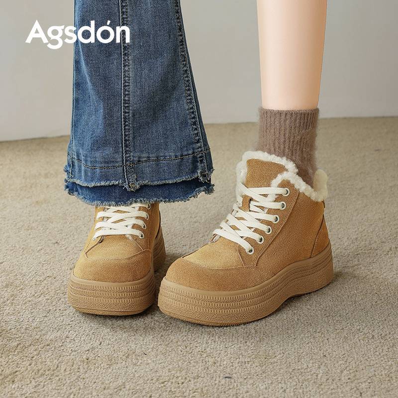 Botas de nieve para mujeres 2025 nuevos zapatos de invierno de algodón grueso con suela gruesa botas deportivas casuales de lana