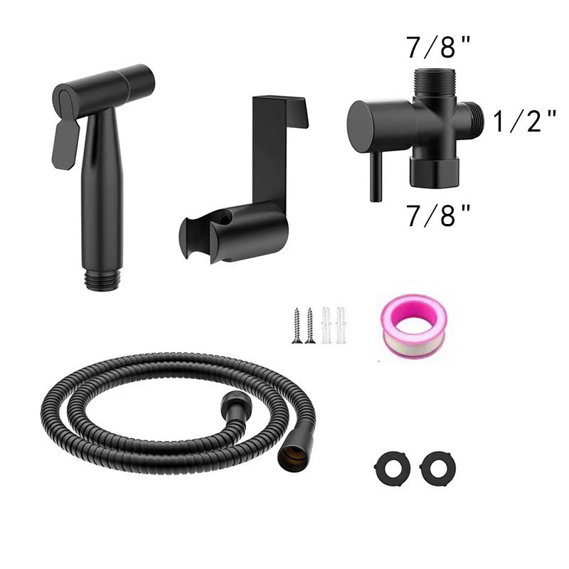 Acero inoxidable transfronterizo inodoro compañero conjunto de pistola de pulverización lavador de mujer grifo boquilla de pulverización presurizada pistola de pulverización de lavado inodoro