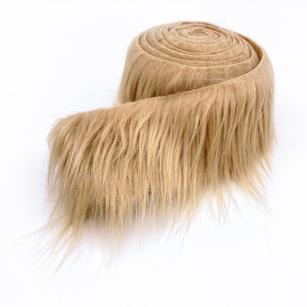 Punto transfronterizo Navidad bricolaje decoración hecha a mano tiras de lana sintética accesorios de lana artificial falda rebabada de piel