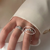 Tide, adjustable ring, simple and elegant design, 2024 years, on index finger, Japanese and Korean