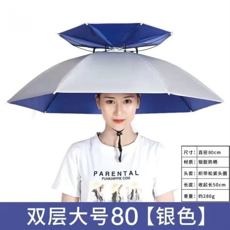ヘッドマウント釣り傘、屋外日焼け止め傘、新しいビニール折りたたみ傘、茶摘み漁具、麦わら帽子傘|undefined