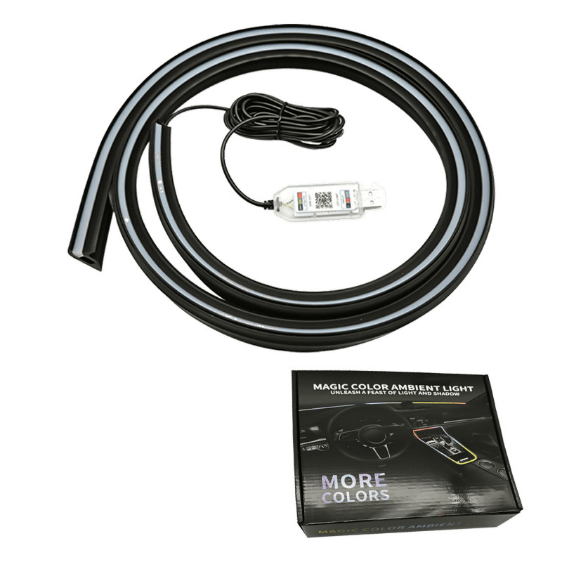 Tablero de instrumentos de control central del automóvil delantero sellado tipo barra oculta luz de atmósfera de color fantasma luz de atmósfera USB universal image 5