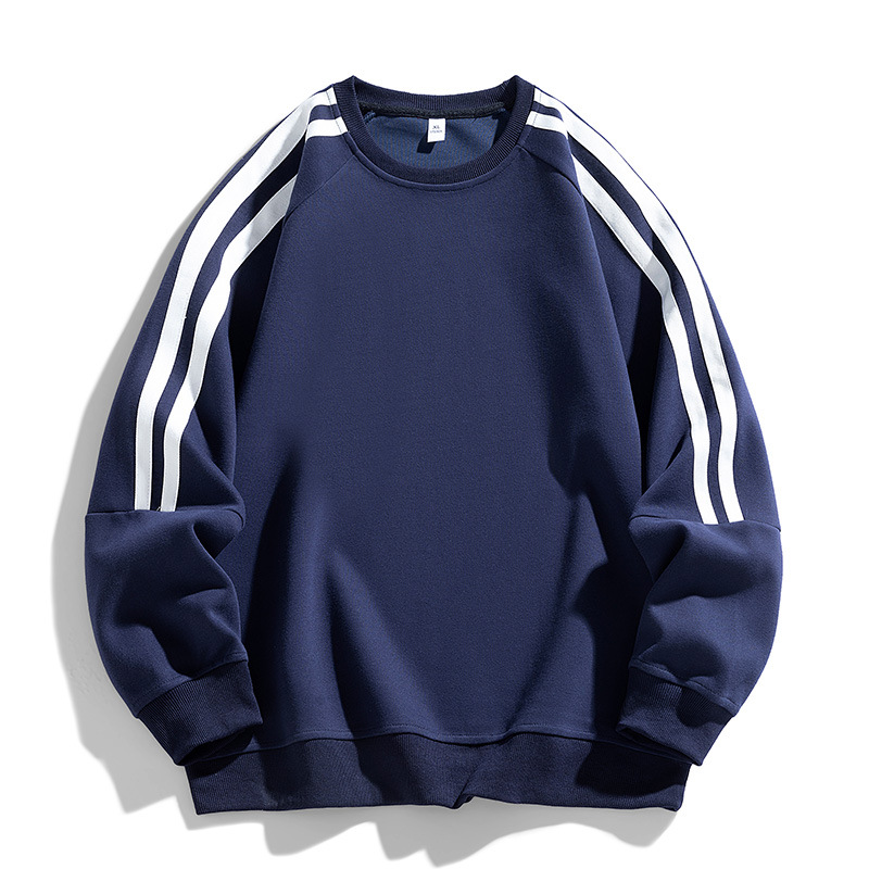 卸売り2025衛衣男春秋新型アメリカカジュアルクラシック双棒丸首重ポンド青少年上着