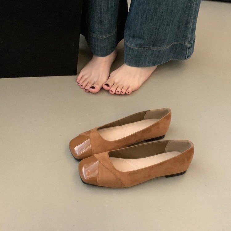Diseño francés de cabeza cuadrada zapatos de boca superficial para mujeres 2026 nuevo verano con falda de talón plano grueso zapatos Mary Jane