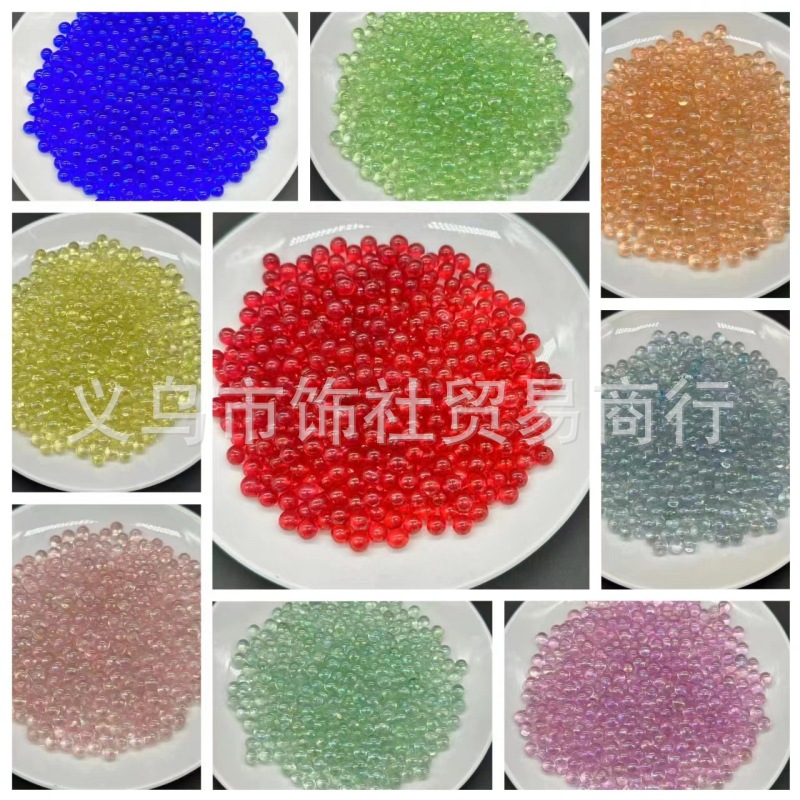 New 6mm large bubble beads non-porous colorful bubble beads transparent glass beads manicure mobile phone case jewelry accessories