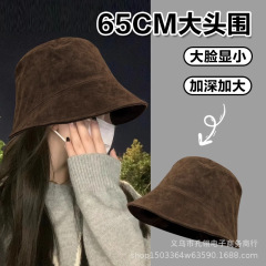 加大加宽渔夫帽子女款2025新款复古高级感盆帽大头围显脸小遮阳帽