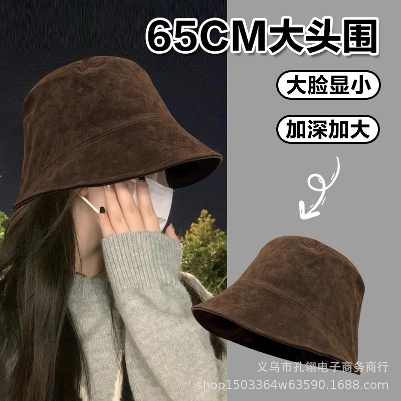 加大加宽渔夫帽子女款2025新款复古高级感盆帽大头围显脸小遮阳帽|undefined