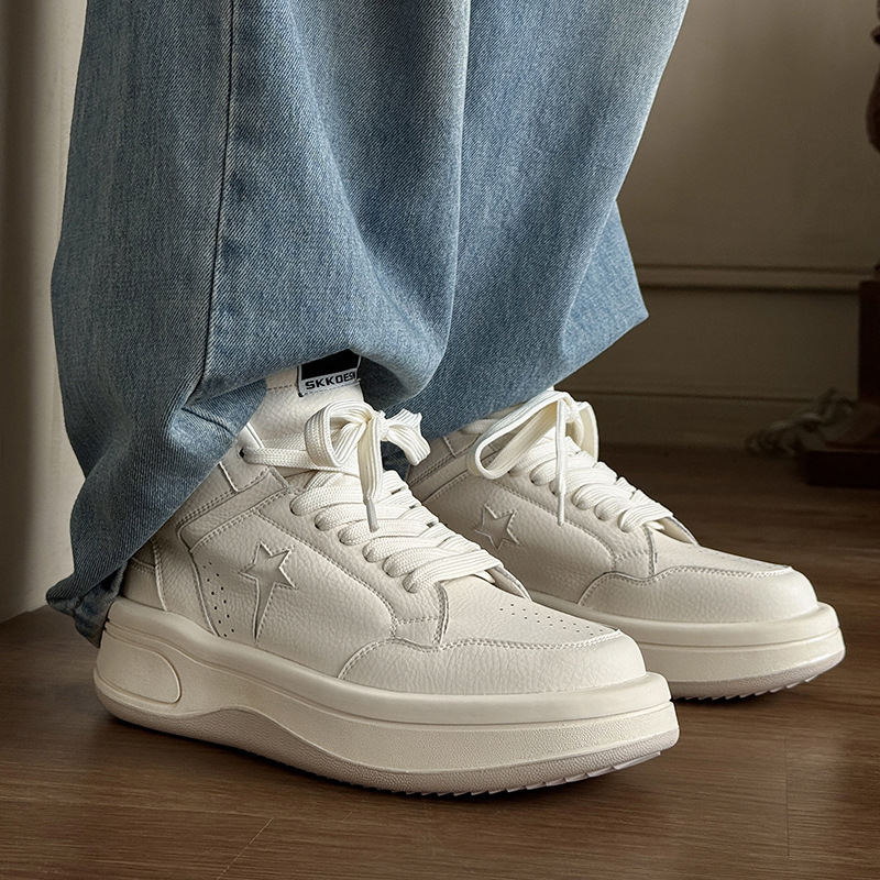 2025 Autumn European Station Retro Ro High-Top Men's Thick-Soled Casual Sneakers Niche Design Fashion Height-Increasing Versatile 2025 Autumn European Station Retro Ro High-Top Men's Thick-Soled Casual Sneakers Niche Design Fashion Height-Increasing Versatile