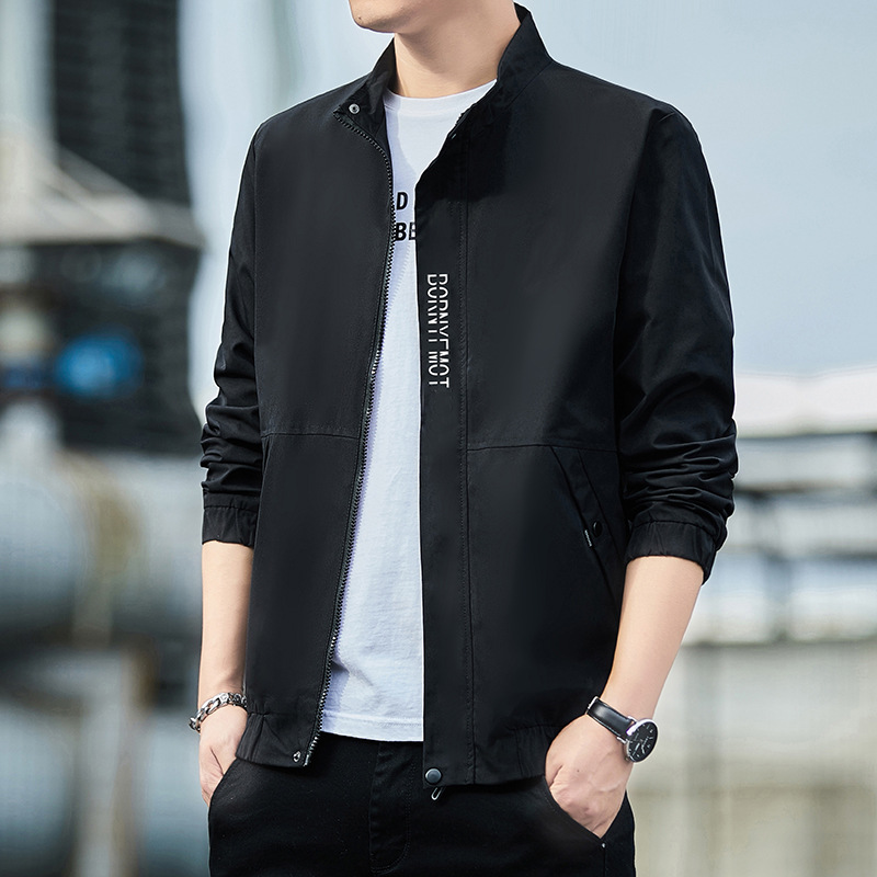 2022 primavera y otoño nueva chaqueta coreana abrigo de los hombres Moda todo-Juego de la capa de una sola pieza de entrega