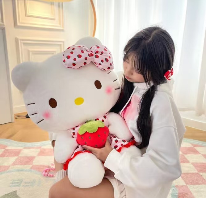 创意卡通水果KT猫草莓猫咪公仔可爱毛绒玩具女生礼品批发外贸玩偶|undefined