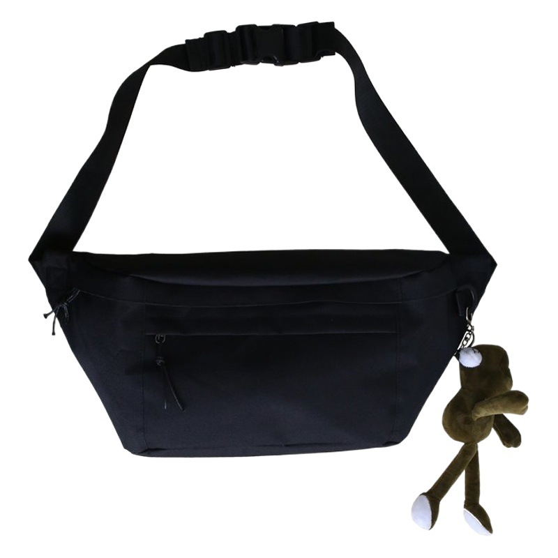Bag Women's Canvas Crossbody Bag Japanese Style Instagram Style Couple's Fashionable Large Capacity Hong Kong Style Street Fashion Brand Chest Bag Men's Waist Bag