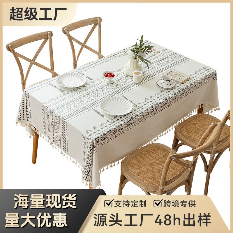 Personalizado al por mayor impermeable a prueba de agua a prueba de aceite toallas de mesa antideslizante a prueba de suciedad toallas de mesa de té retrógrado único polvo toallas de mesa de mesa