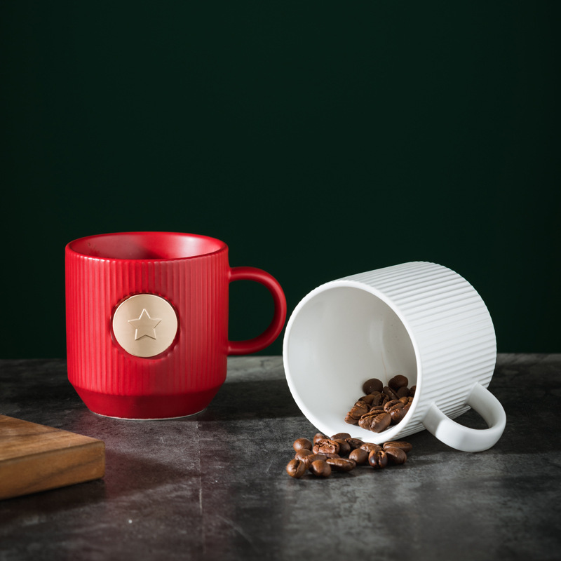 Tazas de cerámica originales, tazas de cerámica de bronce creativas, tazas de café, tazas de agua, tazas publicitarias de logotipo