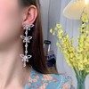 Long fashionable earrings with tassels, accessory, European style, diamond encrusted, internet celebrity, wholesale