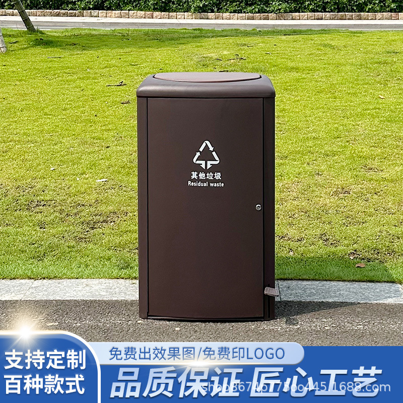 户外垃圾桶不锈钢分类果皮箱大号景区公园室外市政定环卫垃圾箱