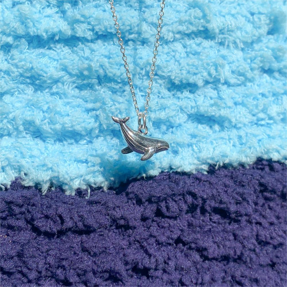 925 Sterling Silver Material 925 Sterling Silver Whale Pendant Necklace
