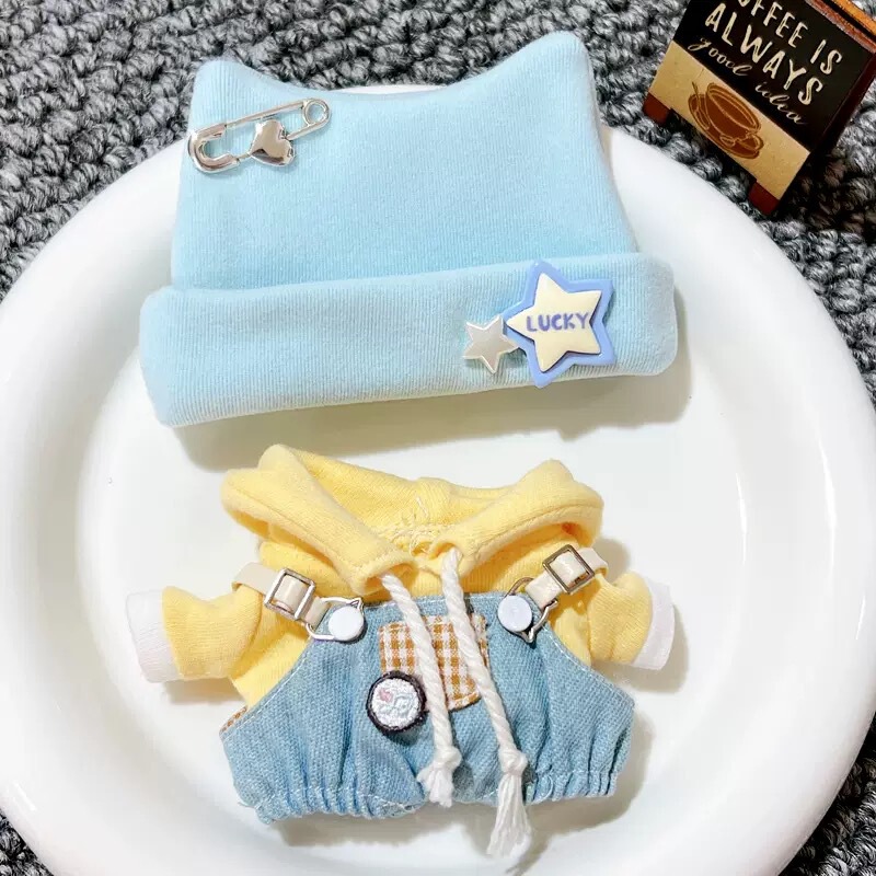 10cm娃衣背带裤棉花娃娃玩偶正常体衣服海星体娃衣宝宝服可爱超萌|undefined
