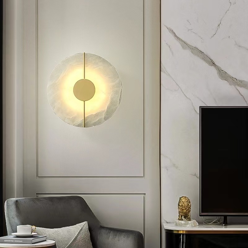 Diseño creativo lámpara de pared moderna faro de fondo decoración de pared cabecera dormitorio bronce lámpara de pared creativa fondo ligero cama minimalista