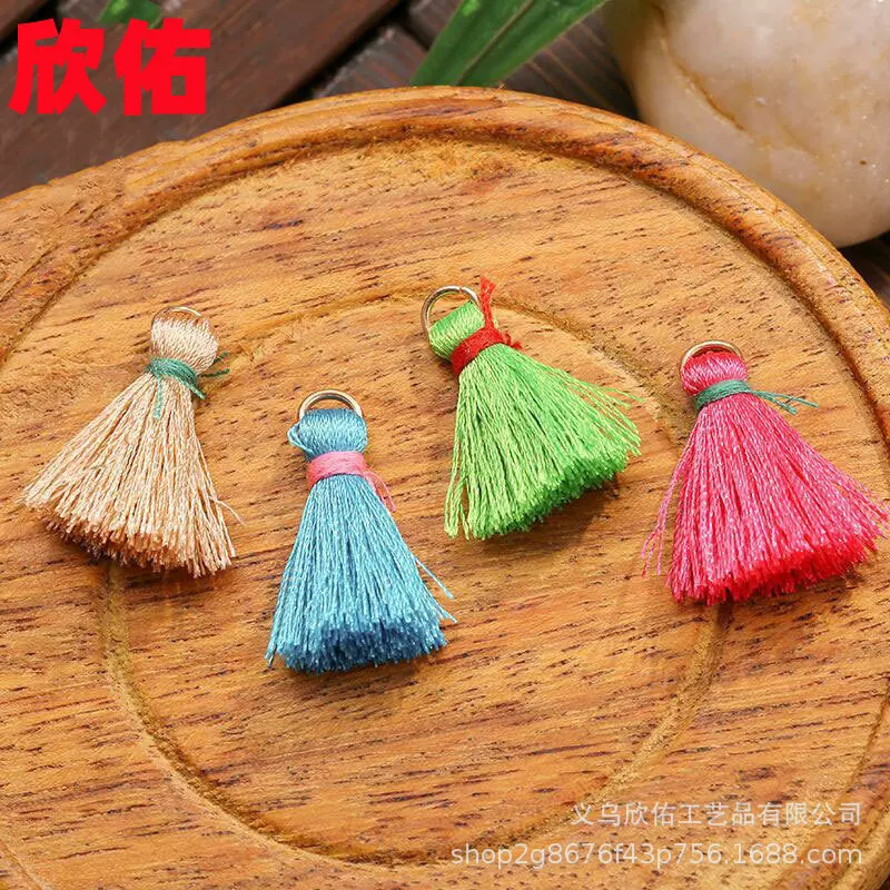 批发迷你金属线铁圈小流苏穗子镀金耳环手提包新款耳坠吊穗耳饰品