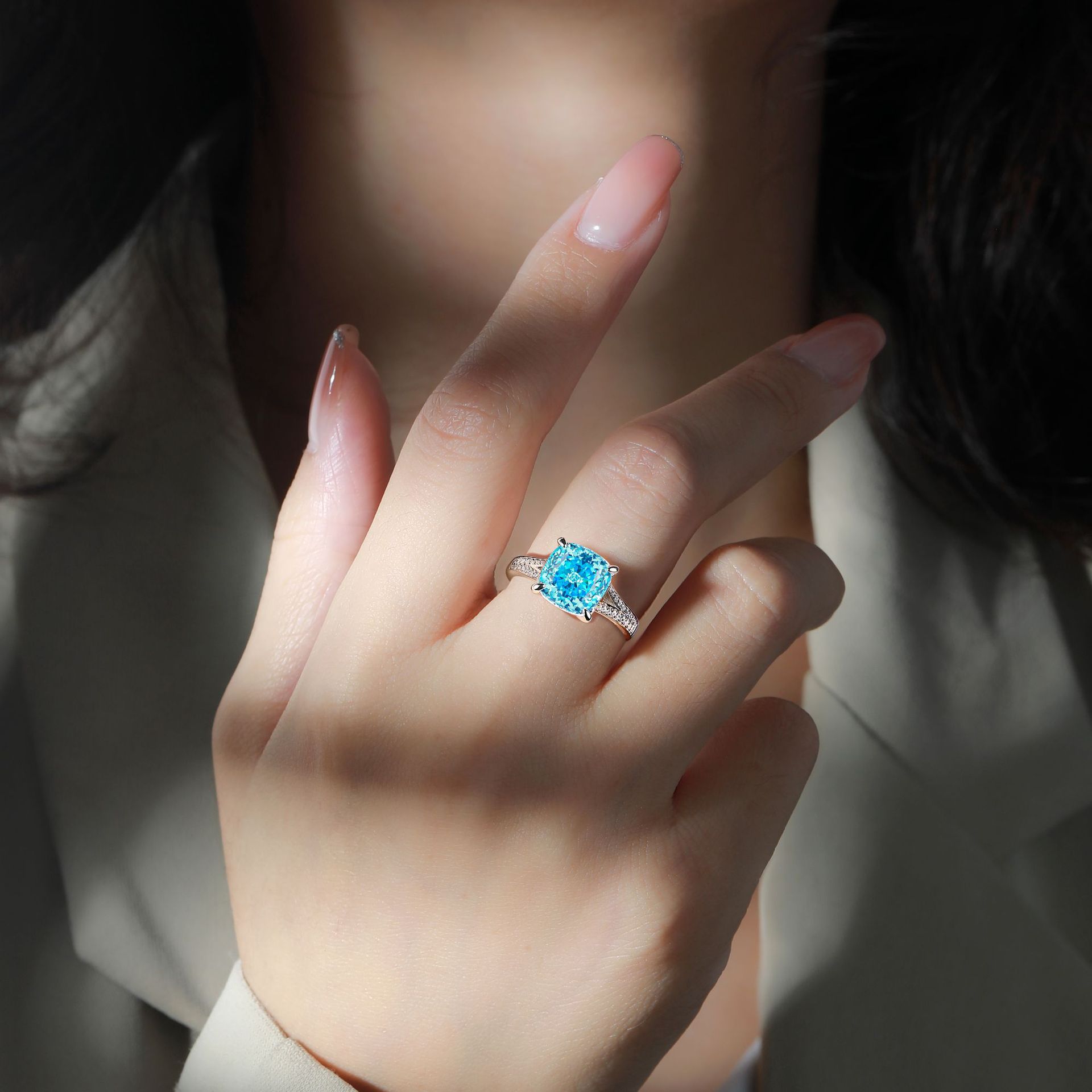 7g Weight High Carbon Diamond Inlay Material Rings Classification 1 Piece Quantity Holiday, Daily Occasion 925 Sterling Silver Material Geometric Pattern Women's Gender Inlay Design Simple Style, Classic Style Style 925 Sterling Silver High Carbon Diamond Geometric Rings 17