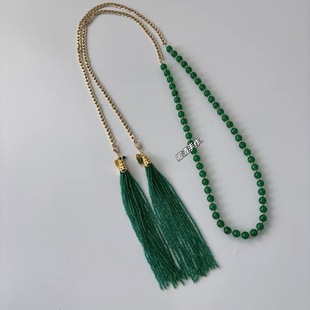 New Chinese Niche Simple Multi-Wearing Handmade Tassel Long Necklace Woolen Chain