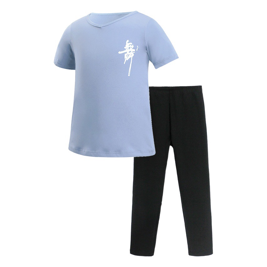 Ropa de práctica de Ballet para niños traje dividido Ropa de baile chino BA pantalones Ropa de baile de manga corta para niñas Ropa de baile top