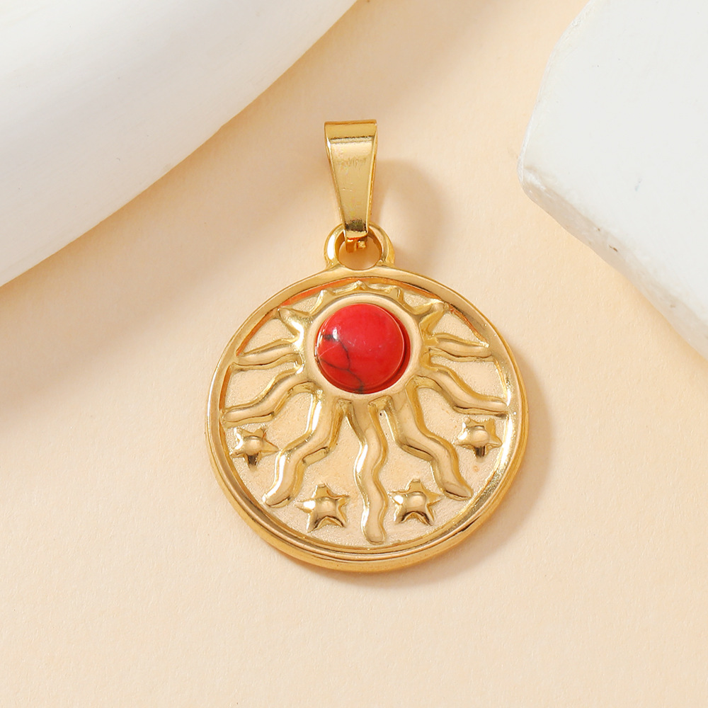 Colgante único pulsera de fundición de acero inoxidable transfronterizo accesorios de collar color salvaje estrella turquesa amor colgante de bricolaje