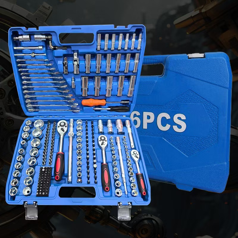 216-Piece Ratchet Wrench Repair Tool Box Car Mechanical Repair Multi-Functional Socket Large Flying Wrench Set