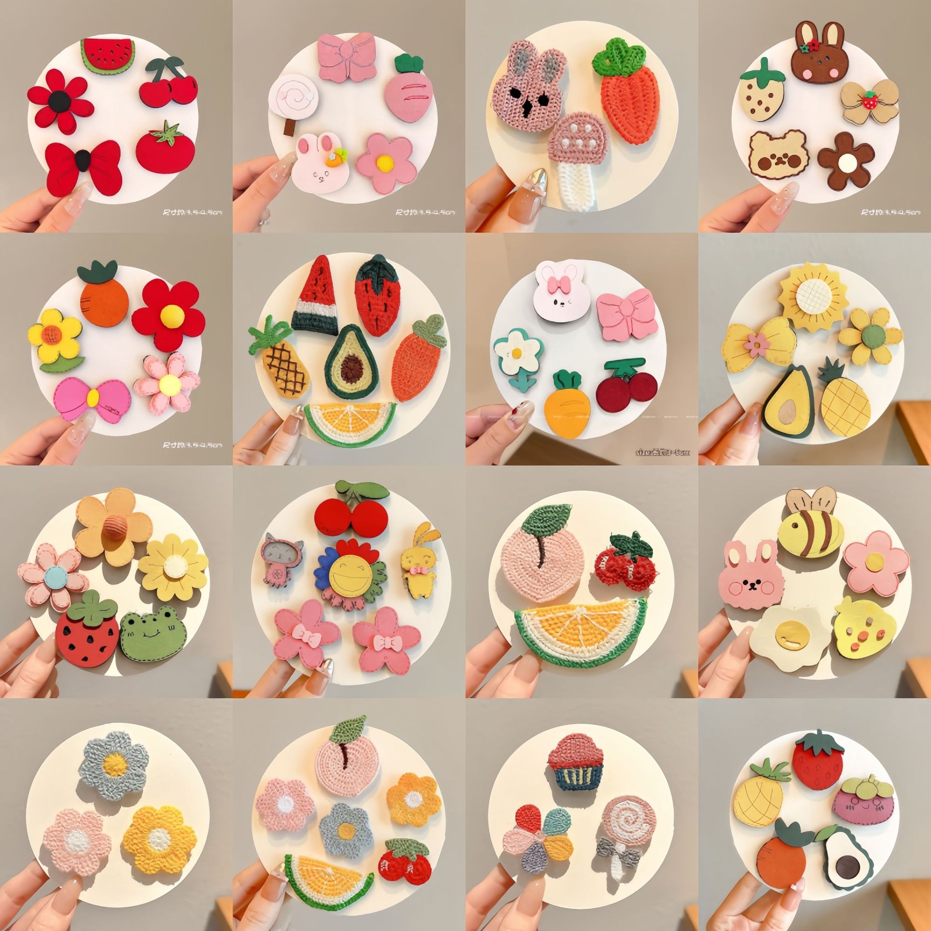 Children's Cartoon Fruit Magic Stickers, Baby-Friendly, Gentle on Hair, Sweet and Versatile Bangs Stickers, Unique Design Hair Accessories
